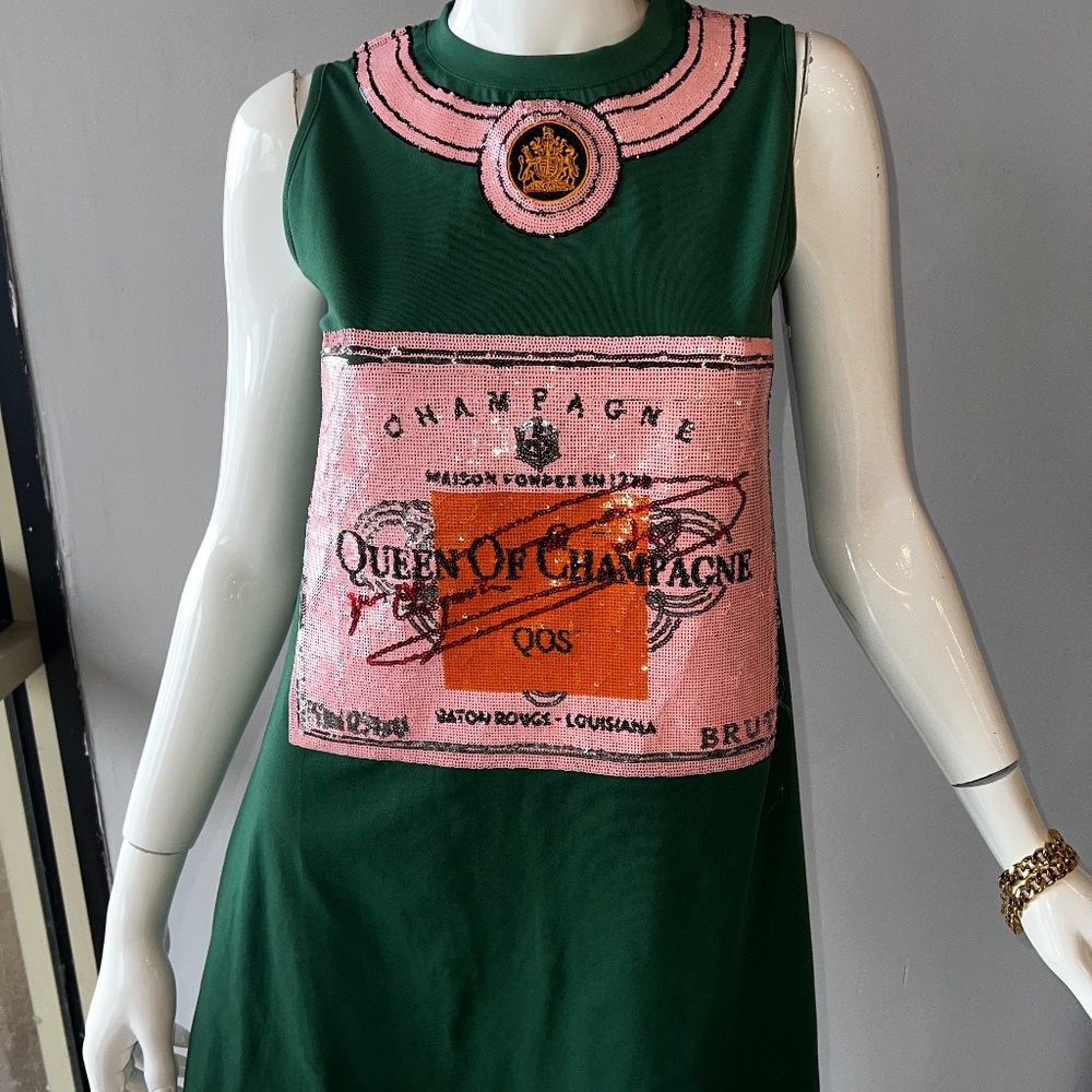 QUEEN OF SPARKLES Queen of Chmpagne Green Dress - Picture 2 of 5